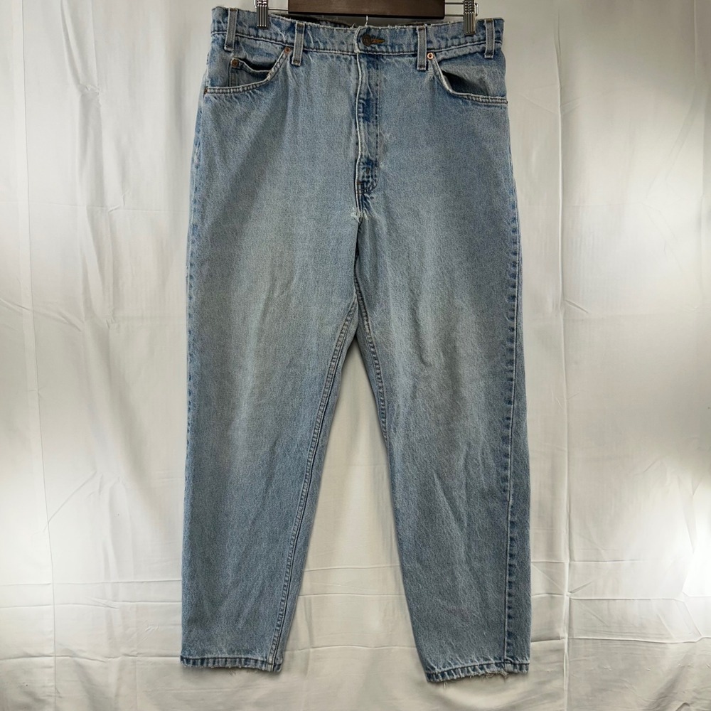 Levi's 550 Jeans Mens 36x30 Light Wash Orange Tab Relaxed Tapered Distressed